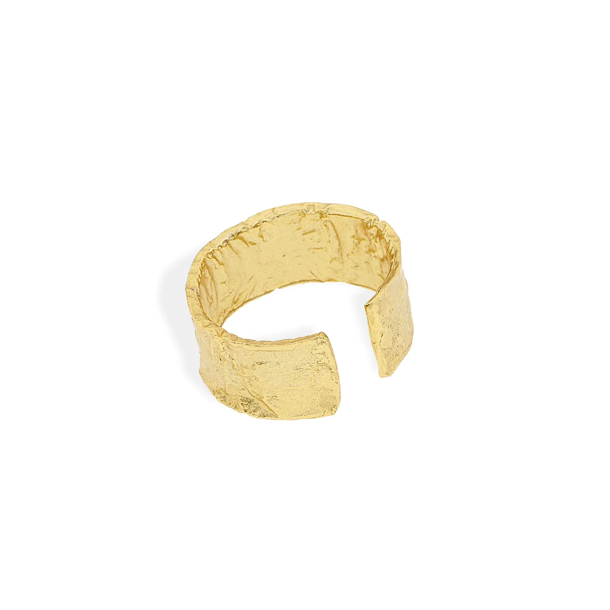 Eros Large Textured Ring Gold - Image 3
