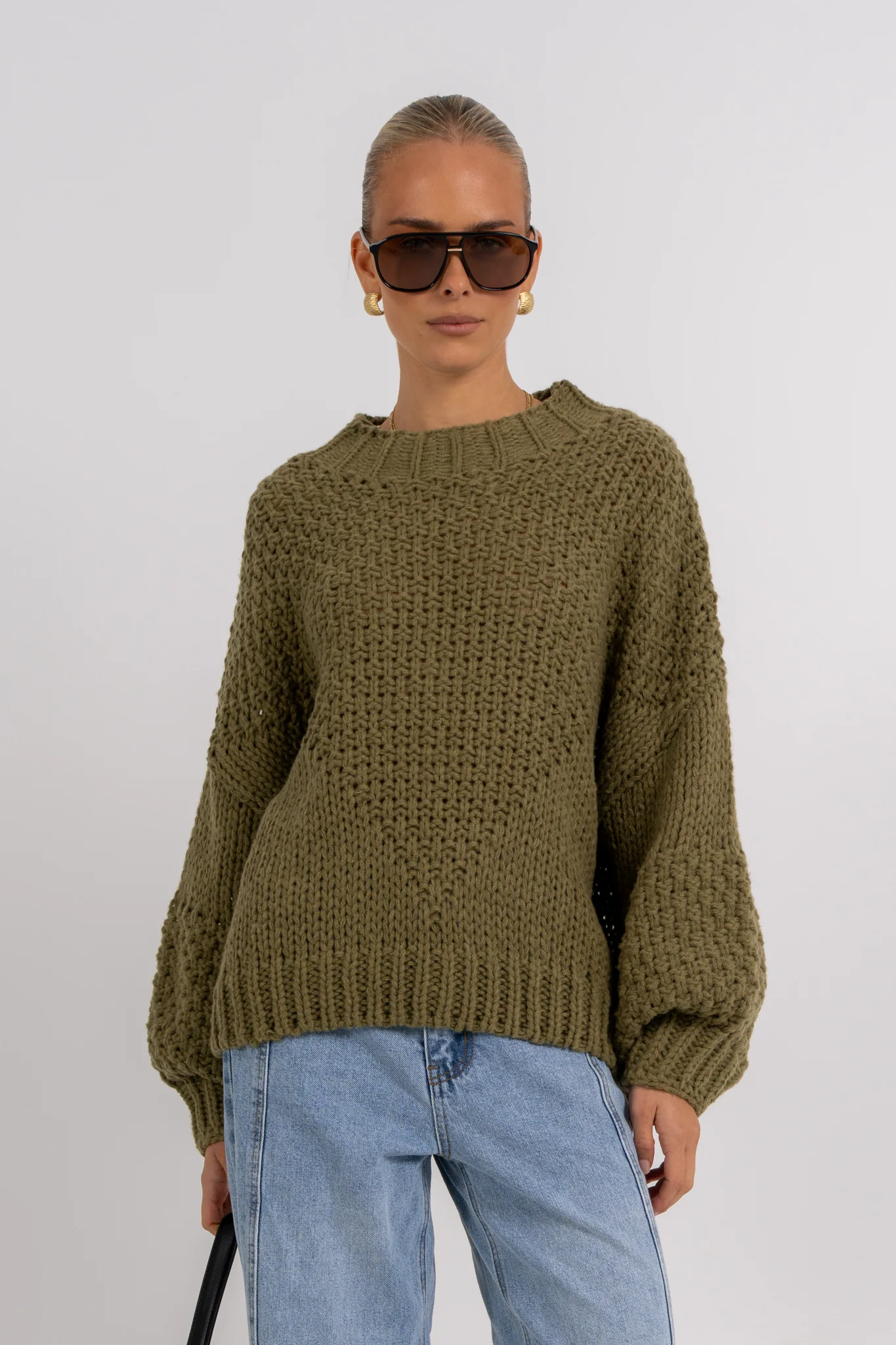 Falla Knit Jumper Khaki - Image 7