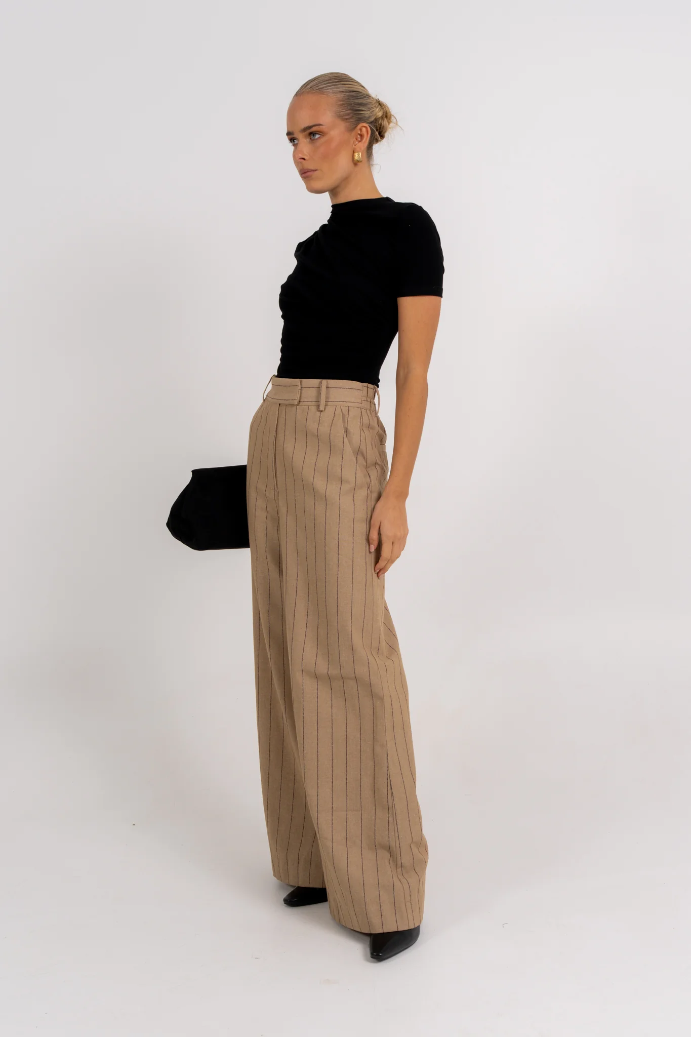 Flora Pants Beige Pinstripe - Image 3