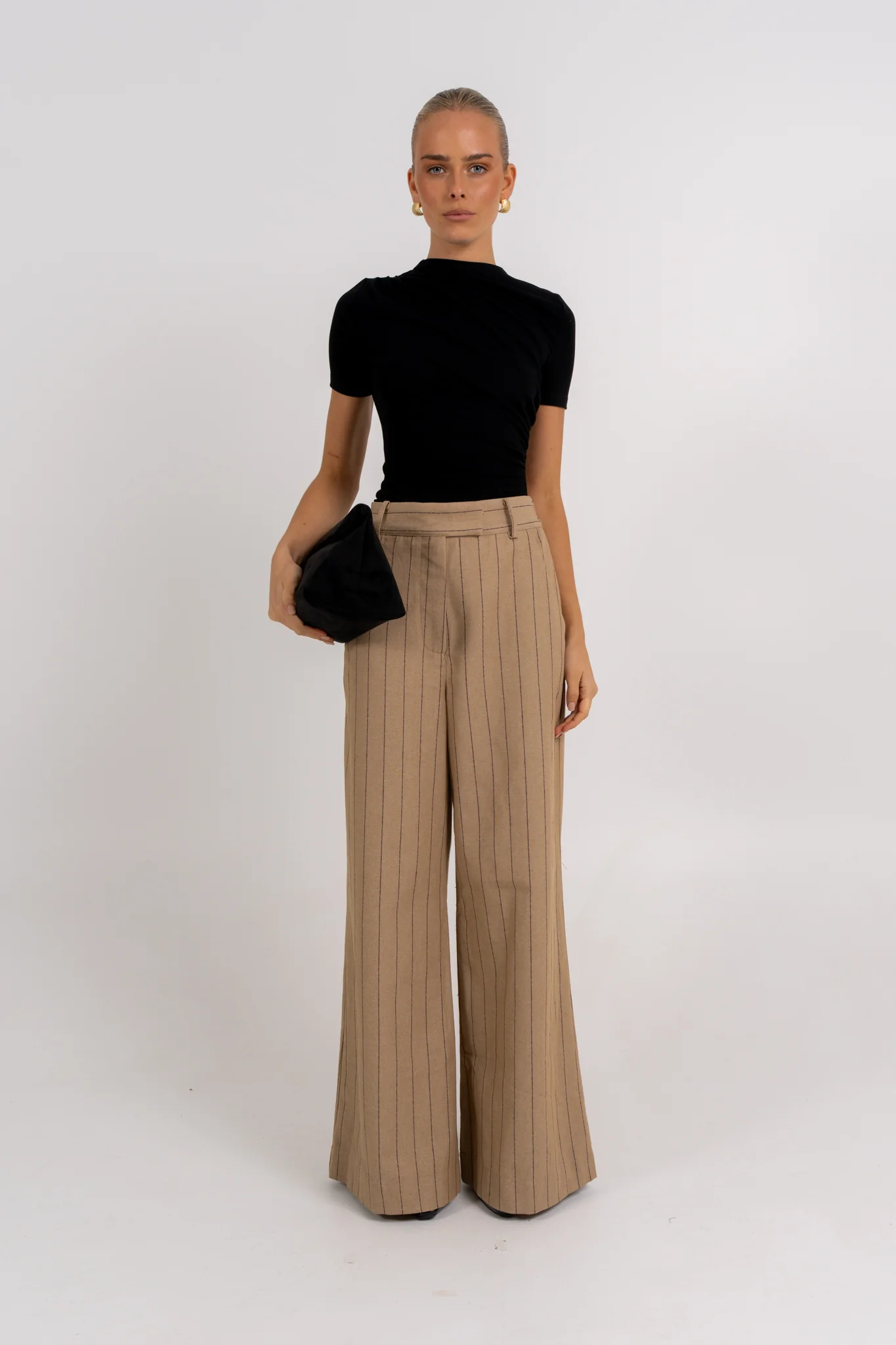 Flora Pants Beige Pinstripe - Image 7