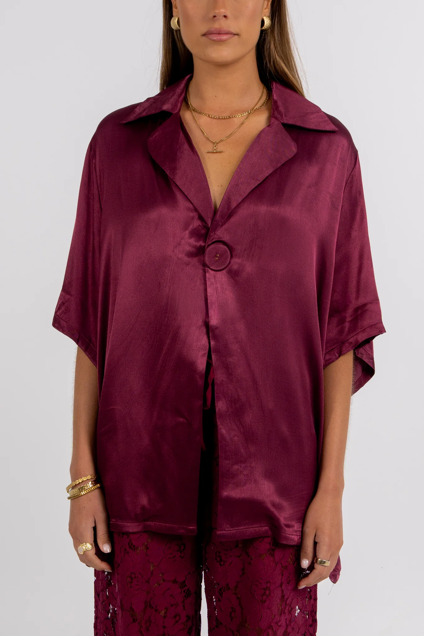 Francesca Shirt Burgundy - Image 3