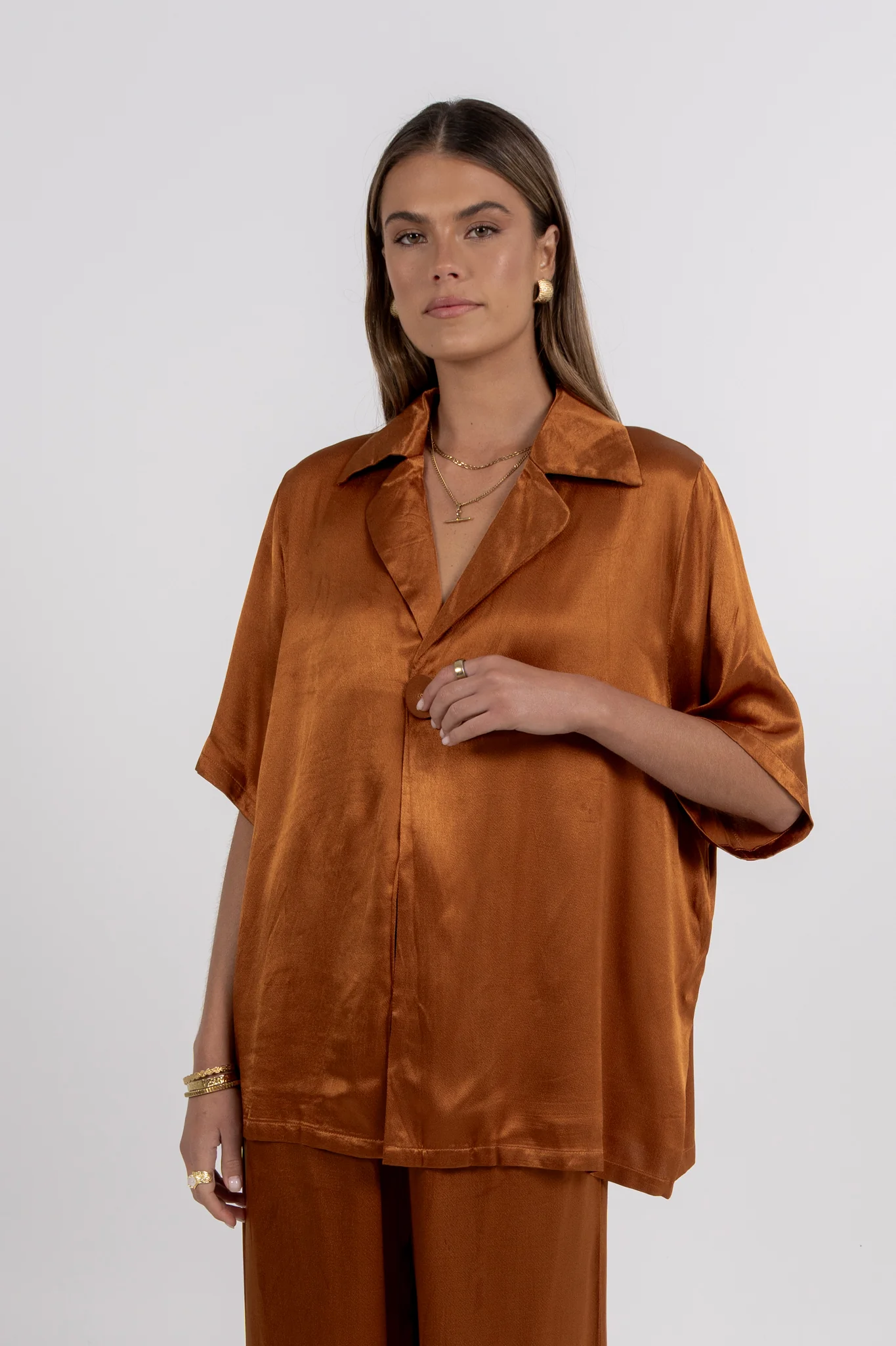 Francesca Shirt Caramel - Image 8
