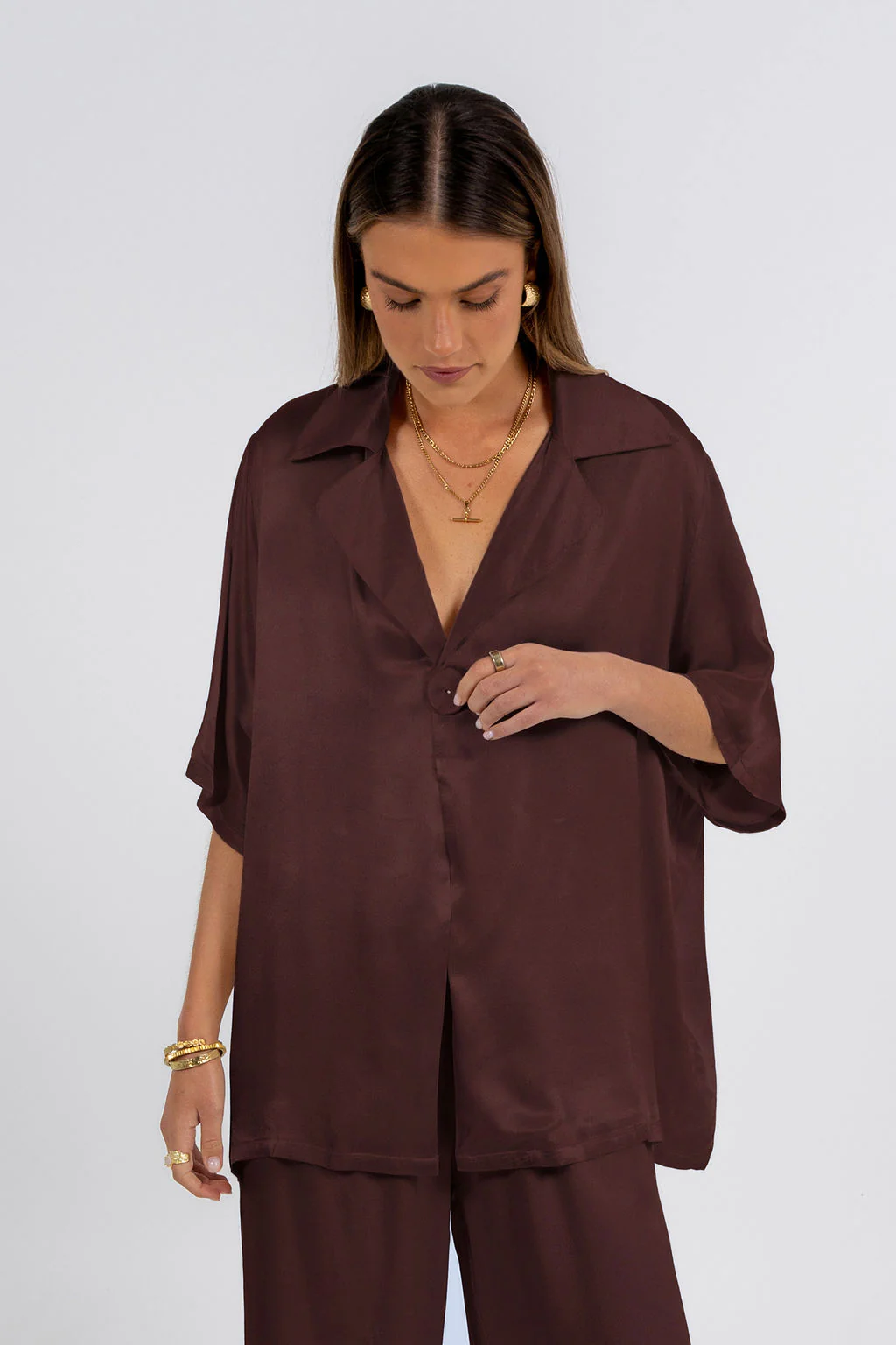 Francesca Shirt Chocolate - Image 10