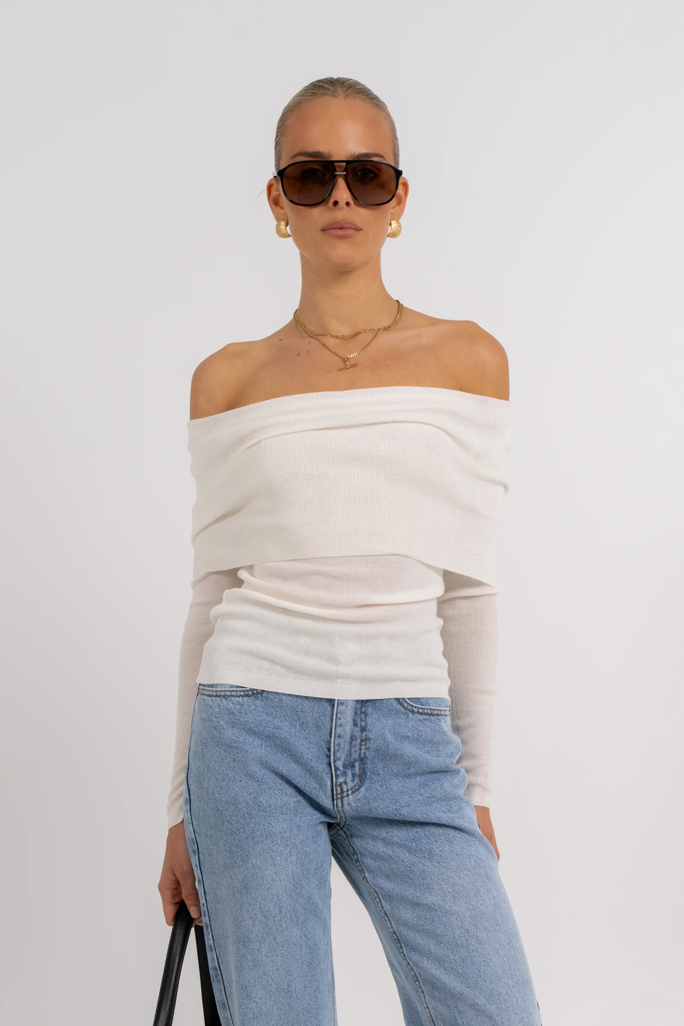 Garnet Off-Shoulder Top Ivory - Image 5