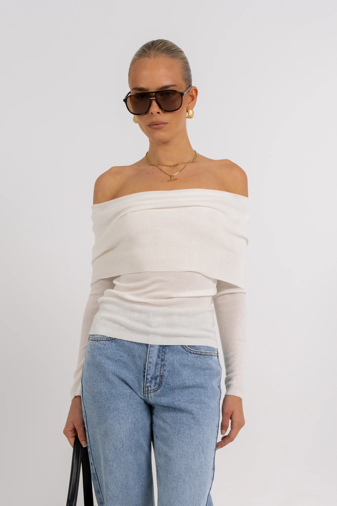Garnet Off-Shoulder Top Ivory - Image 7
