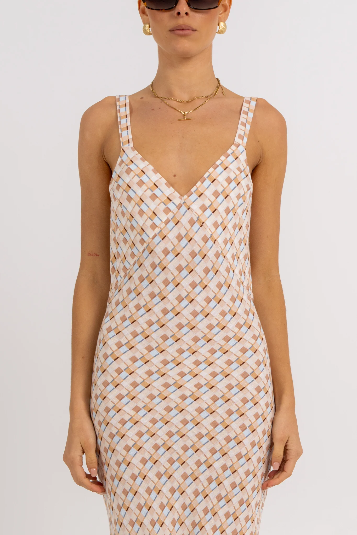 Giro Dress Beige Check - Image 3