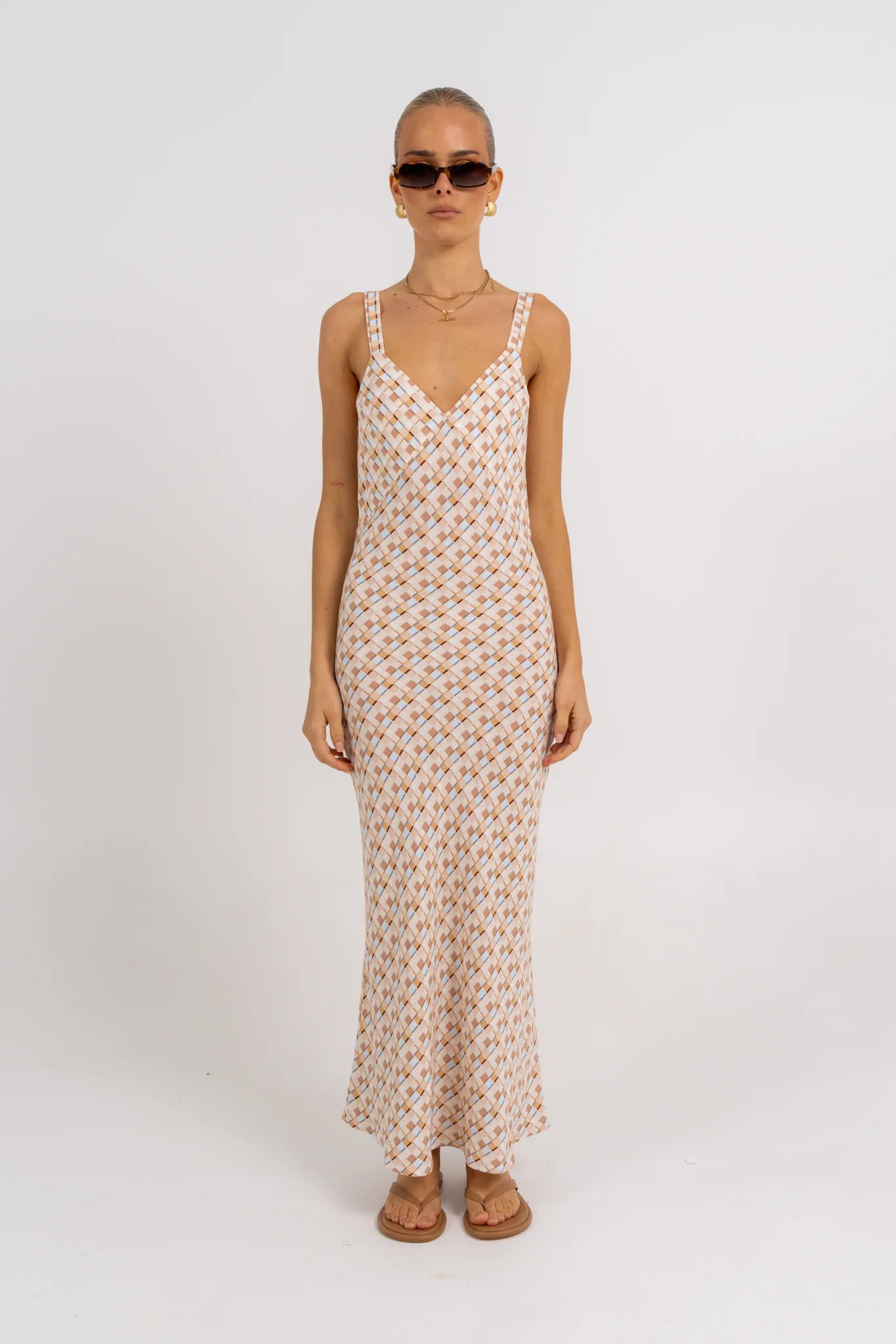 Giro Dress Beige Check - Image 4