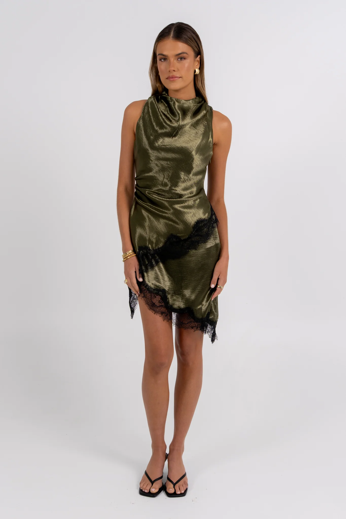 Goldie Mini Dress Khaki - Image 6