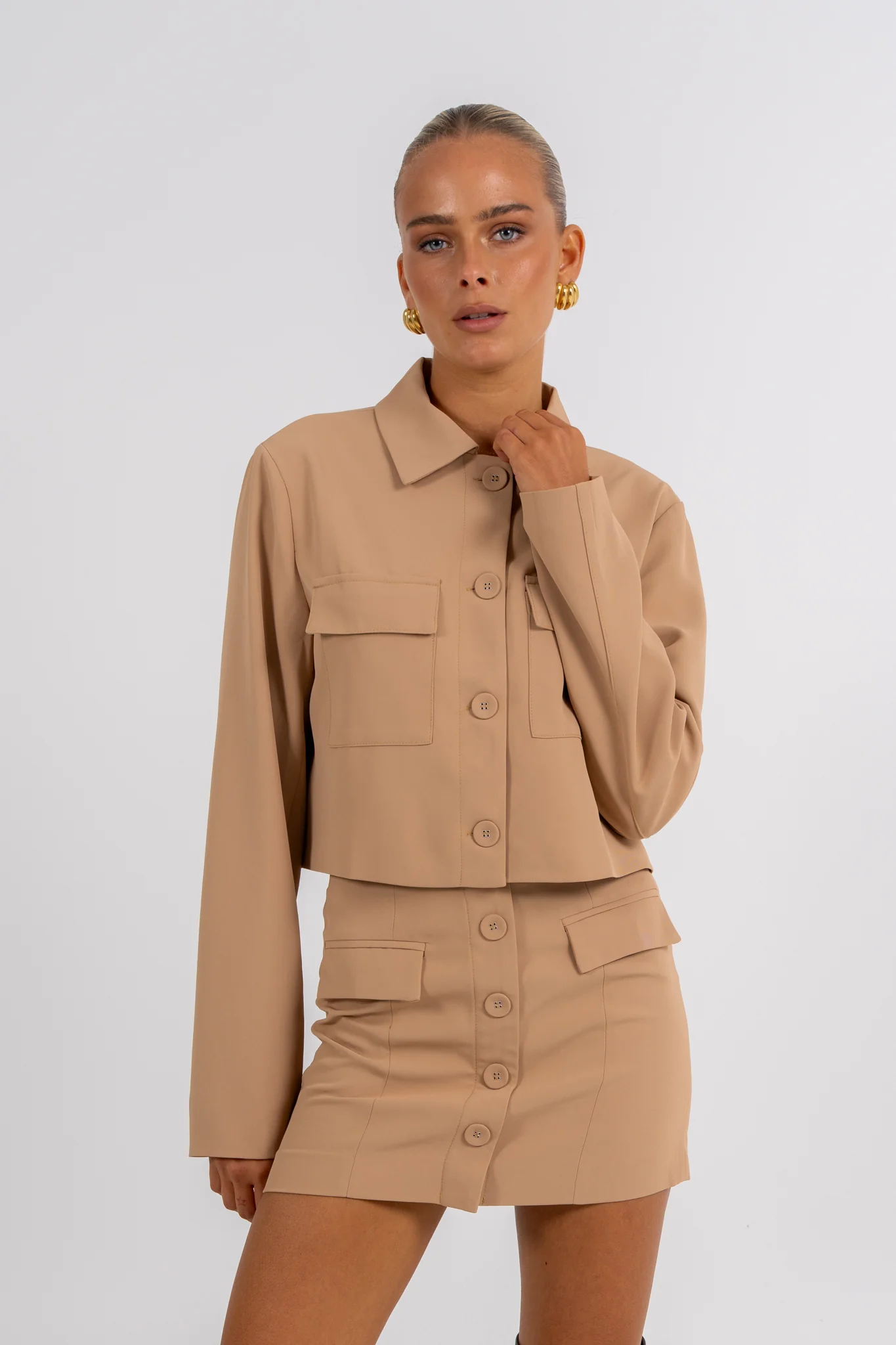 Haider Mini Skirt Beige - Image 3