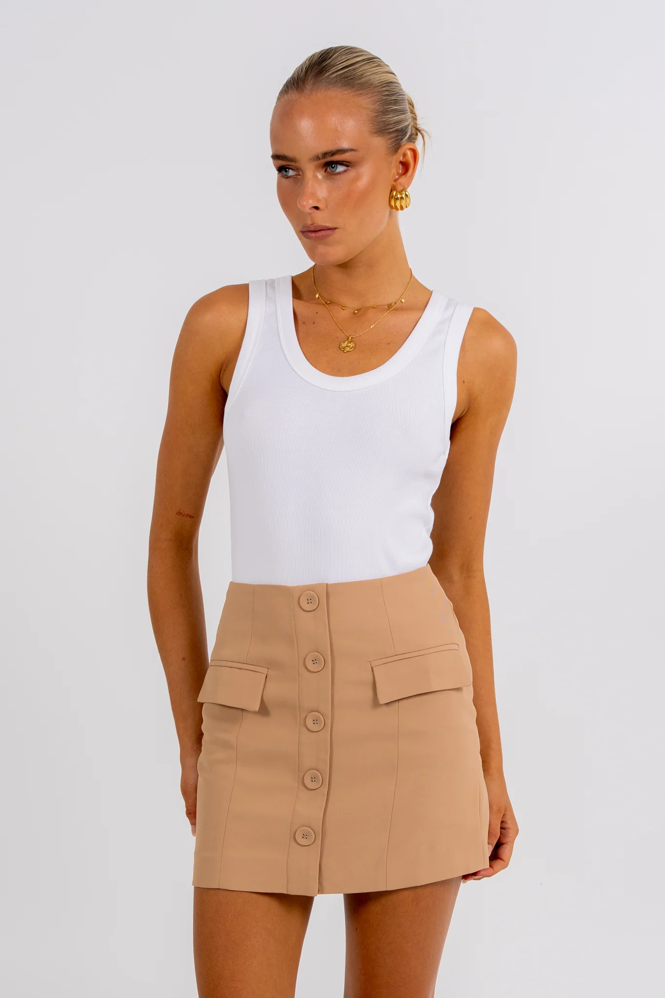 Haider Mini Skirt Beige - Image 4