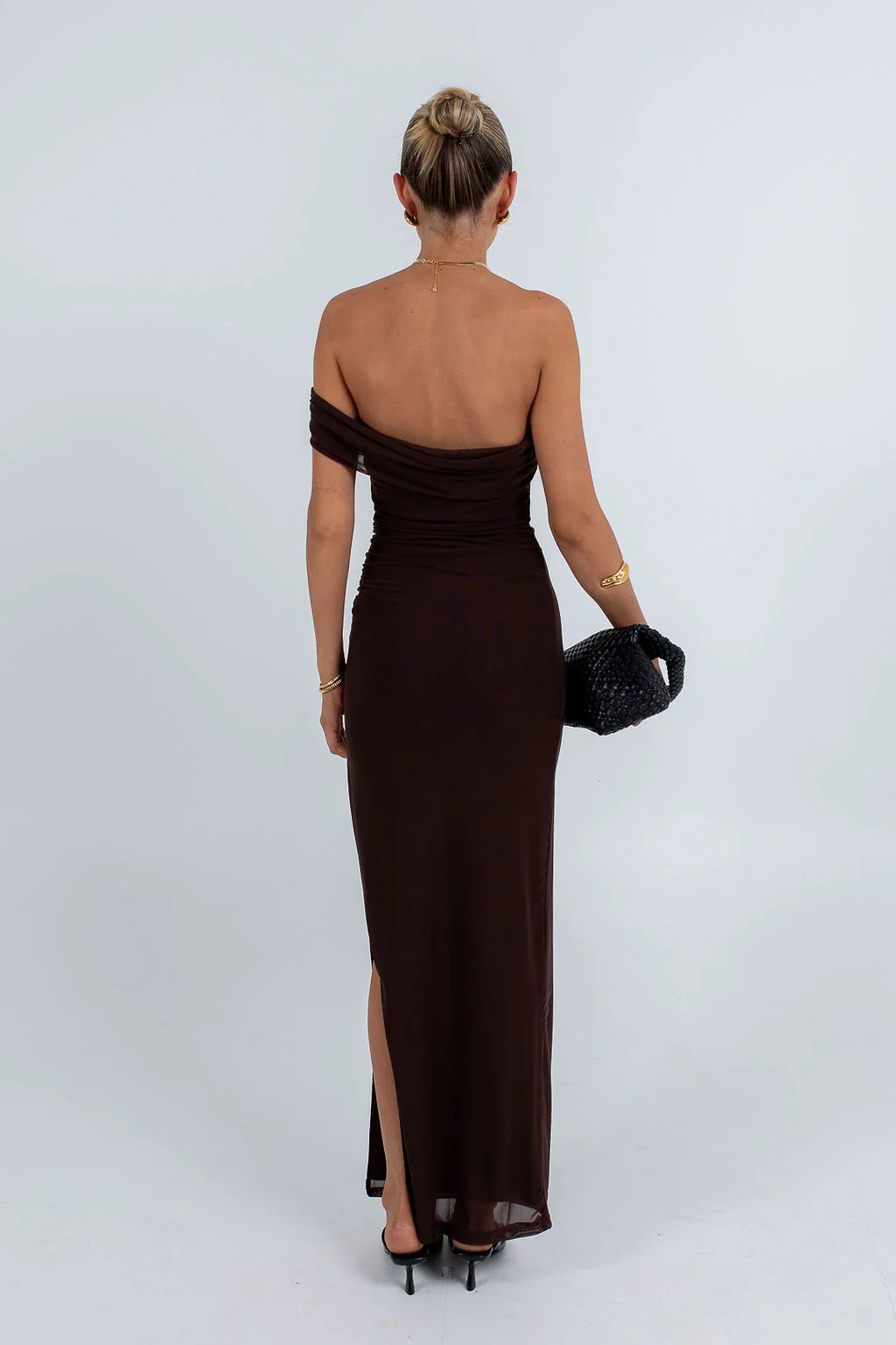 Haylee Maxi Dress Dark Chocolate - Image 4