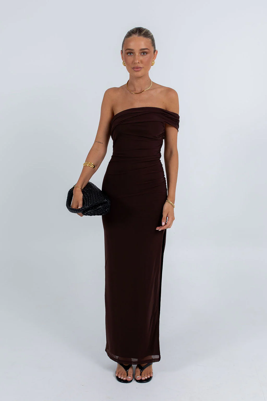 Haylee Maxi Dress Dark Chocolate - Image 5