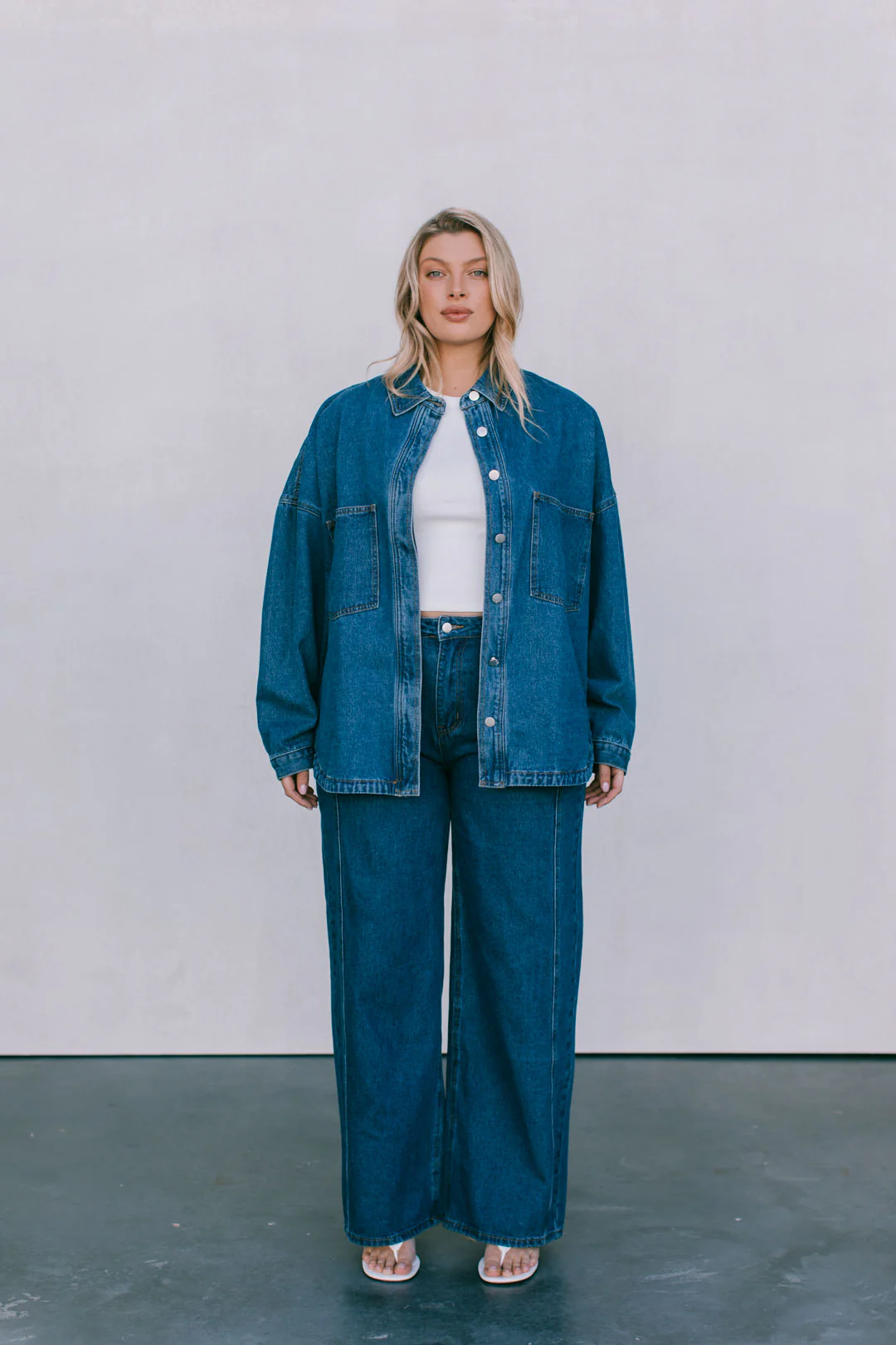 Ilou Denim Shirt Dark Blue Wash - Image 13