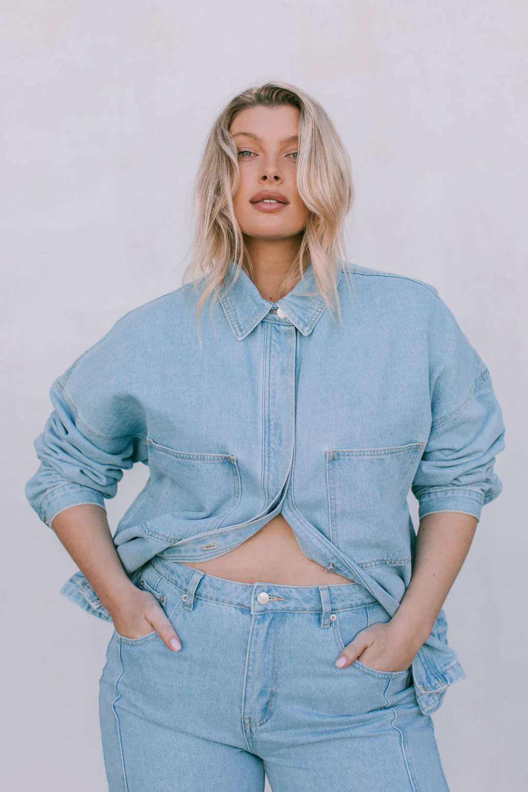 PRE ORDER Ilou Denim Shirt Light Blue Wash - Image 10