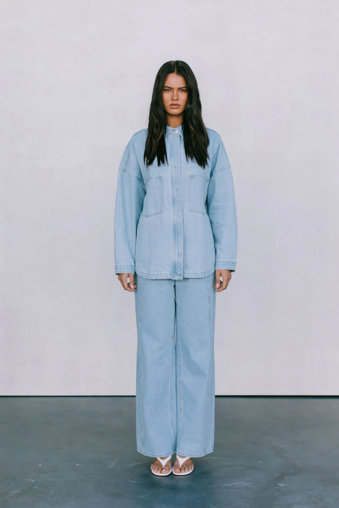 PRE ORDER Ilou Denim Shirt Light Blue Wash - Image 13