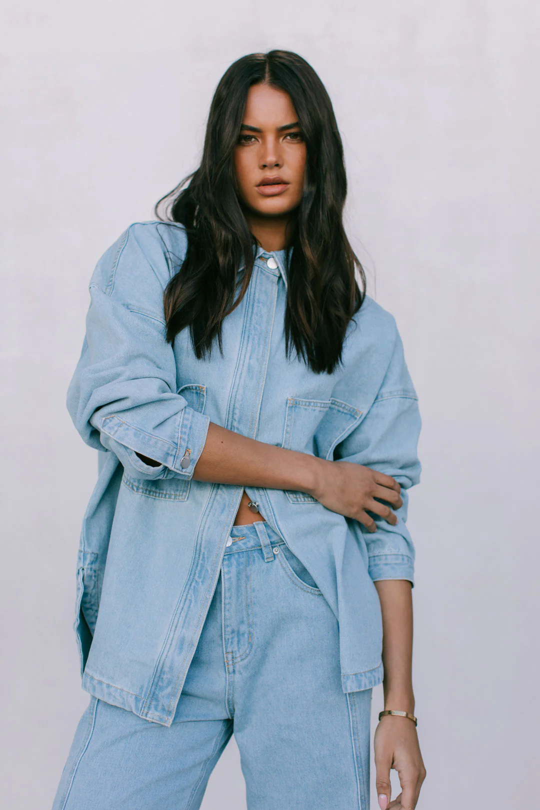 PRE ORDER Ilou Denim Shirt Light Blue Wash - Image 5