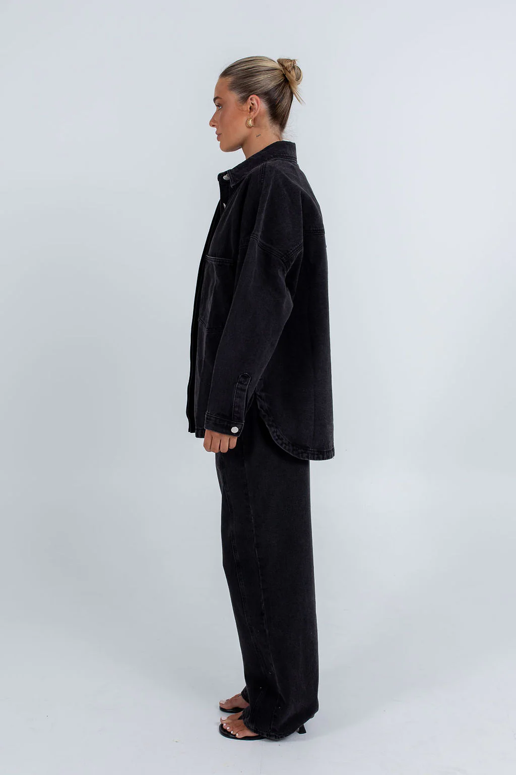 PRE ORDER Ilou Denim Shirt Washed Black - Image 17