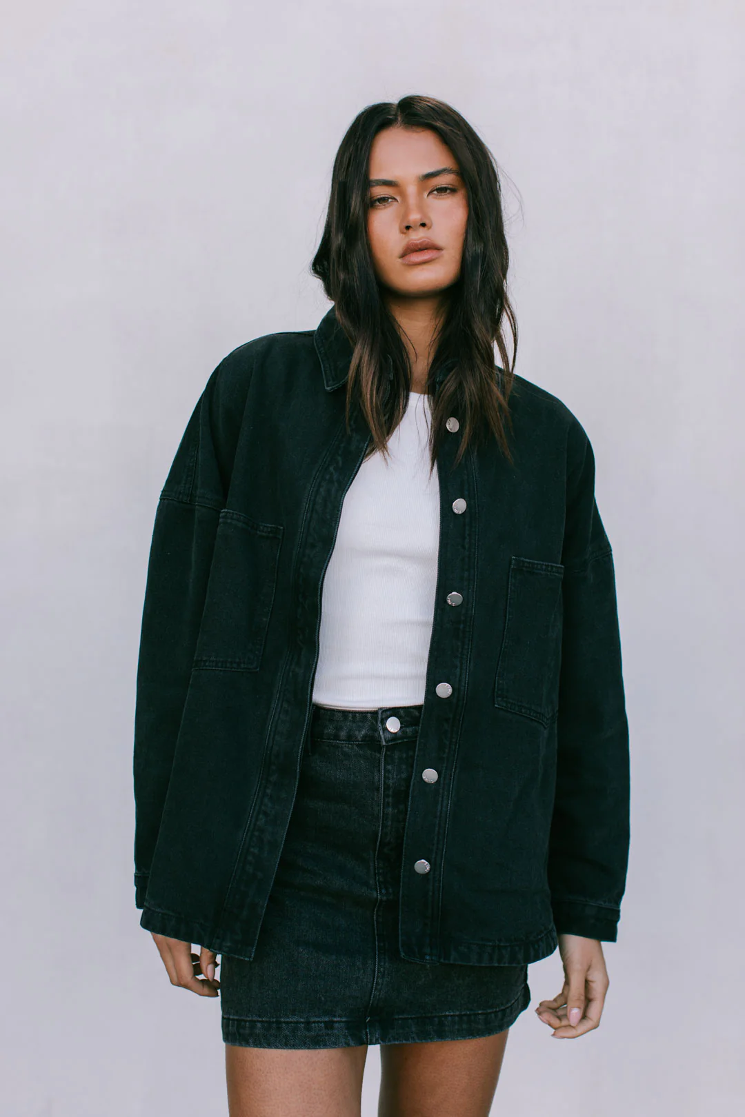 PRE ORDER Ilou Denim Shirt Washed Black - Image 19