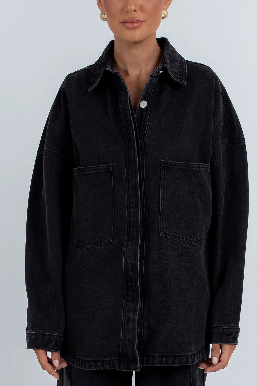 PRE ORDER Ilou Denim Shirt Washed Black - Image 5