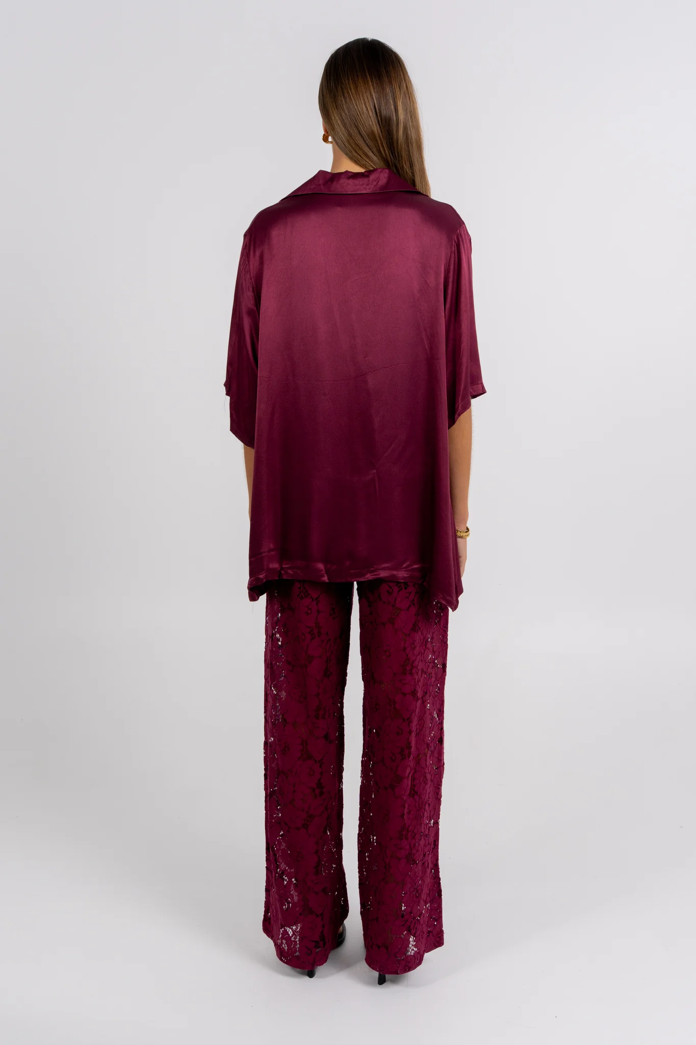 Ilsuo Pants Burgundy Lace - Image 4