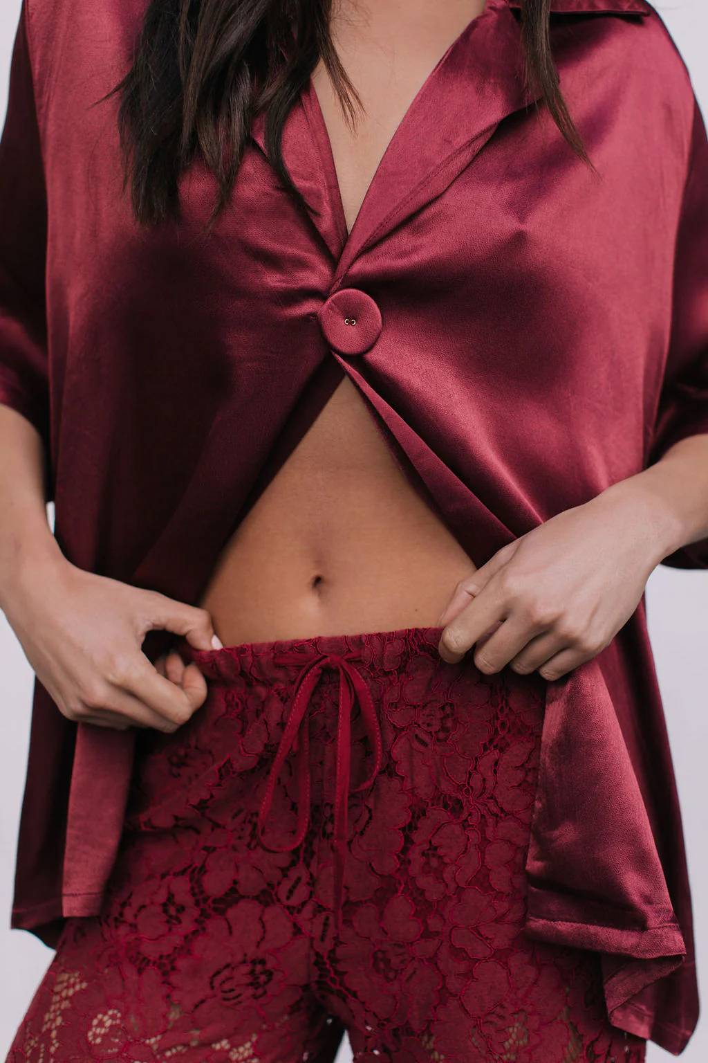 Ilsuo Pants Burgundy Lace - Image 9