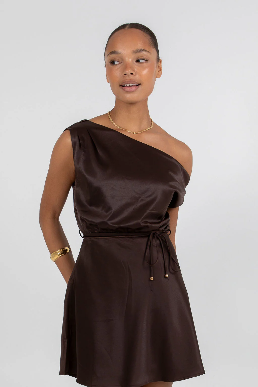 Jae Mini Dress Dark Chocolate - Image 6
