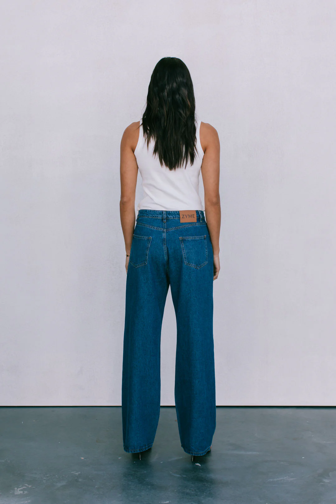 Janey Baggy Leg Jeans Dark Blue Wash - Image 7