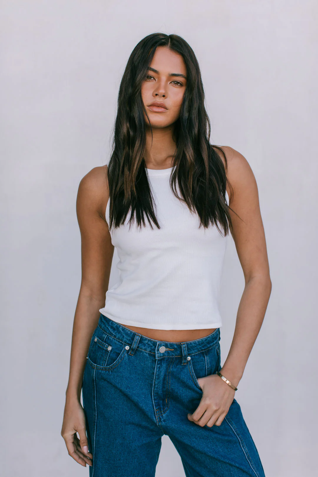 Janey Baggy Leg Jeans Dark Blue Wash - Image 9