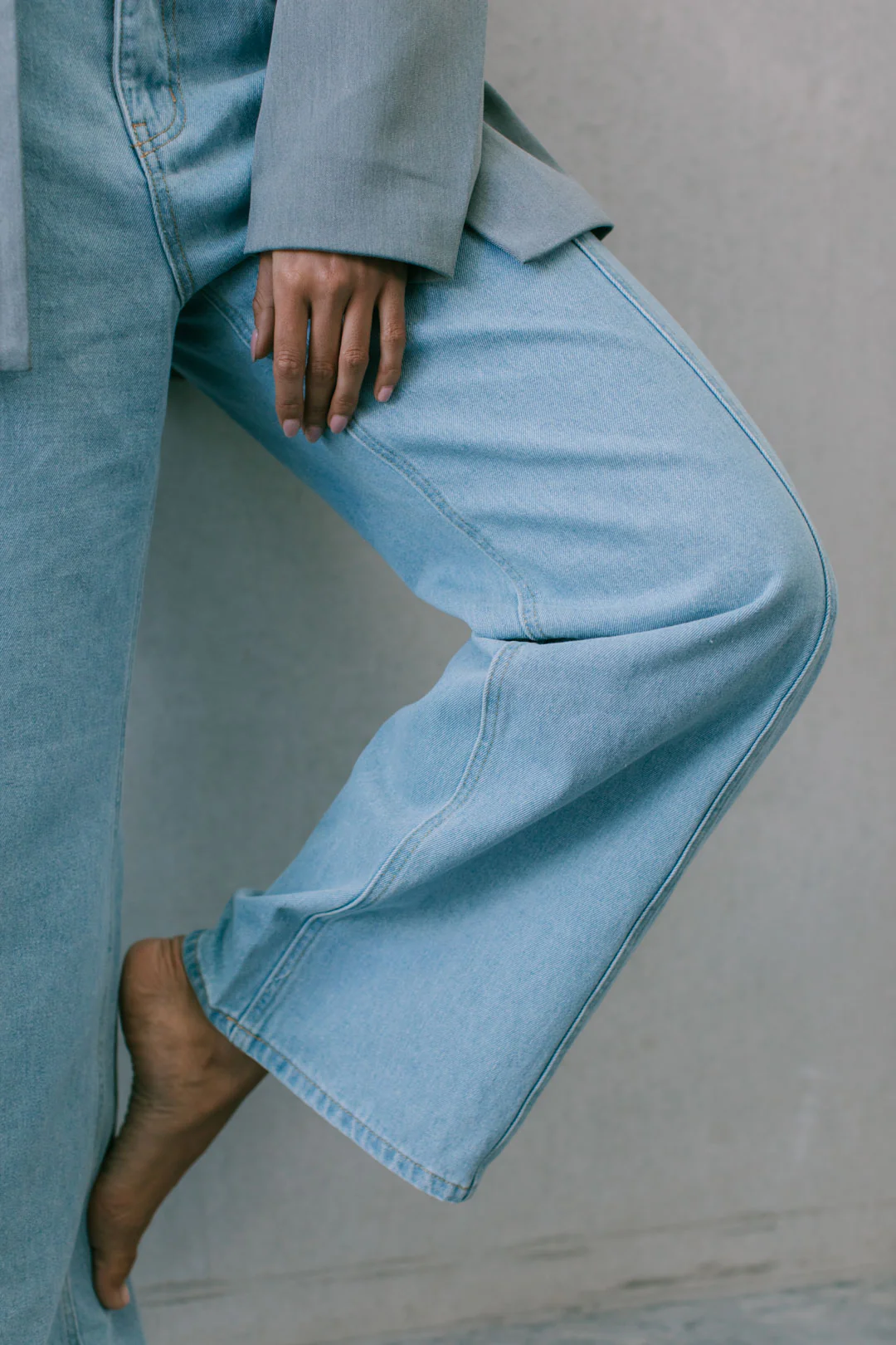 Janey Baggy Leg Jeans Light Blue Wash - Image 71