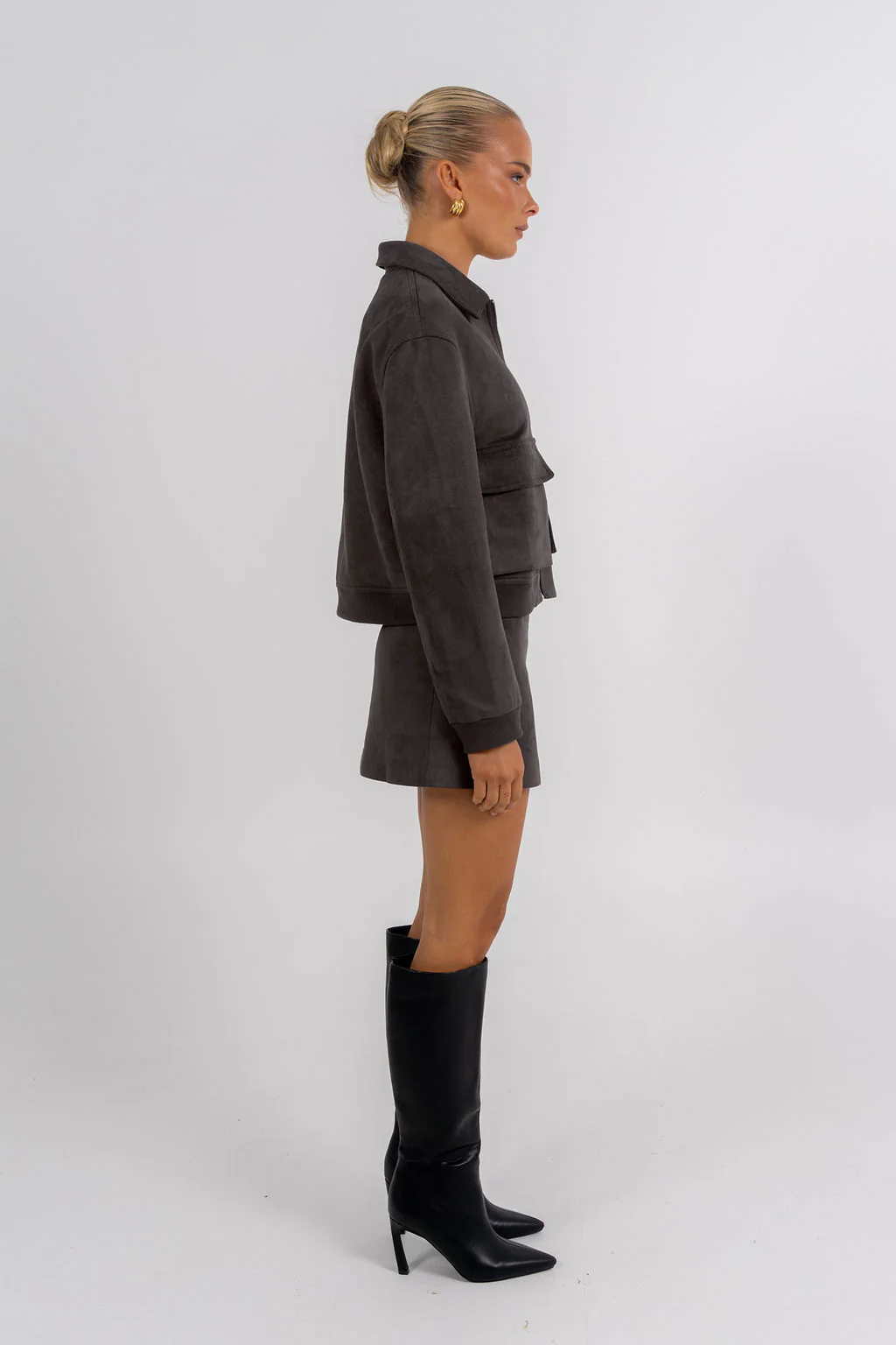 PRE ORDER Jetta Mini Skirt Charcoal - Image 6