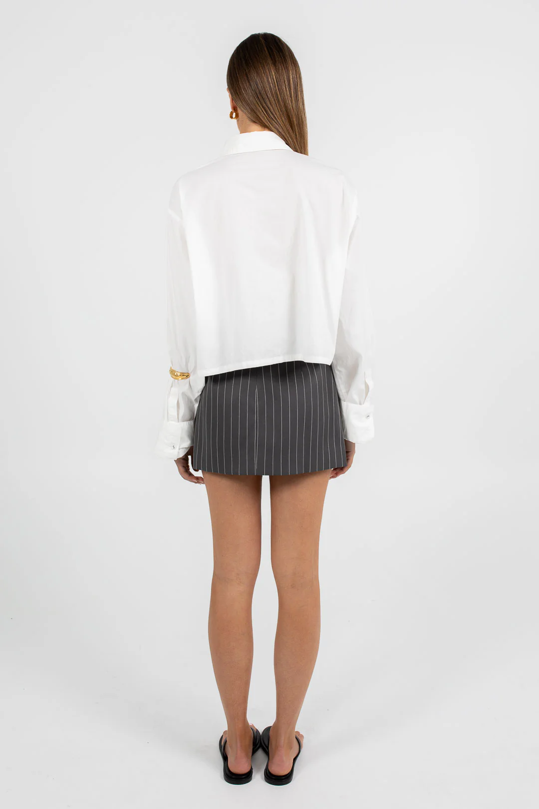 Jolie Mini Skirt Charcoal Pinstripe - Image 9