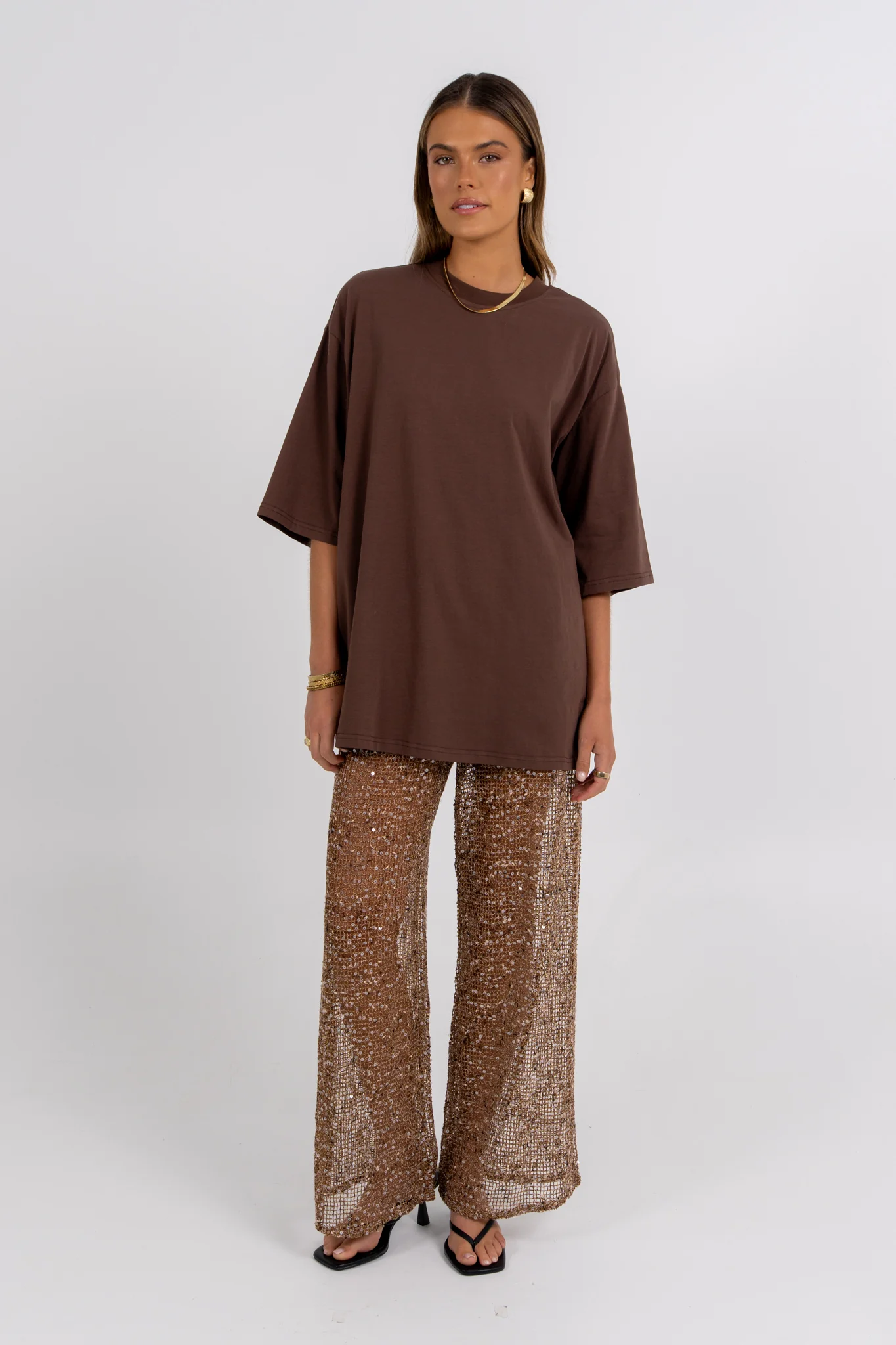 Juno Sequin Pant Mocha - Image 5