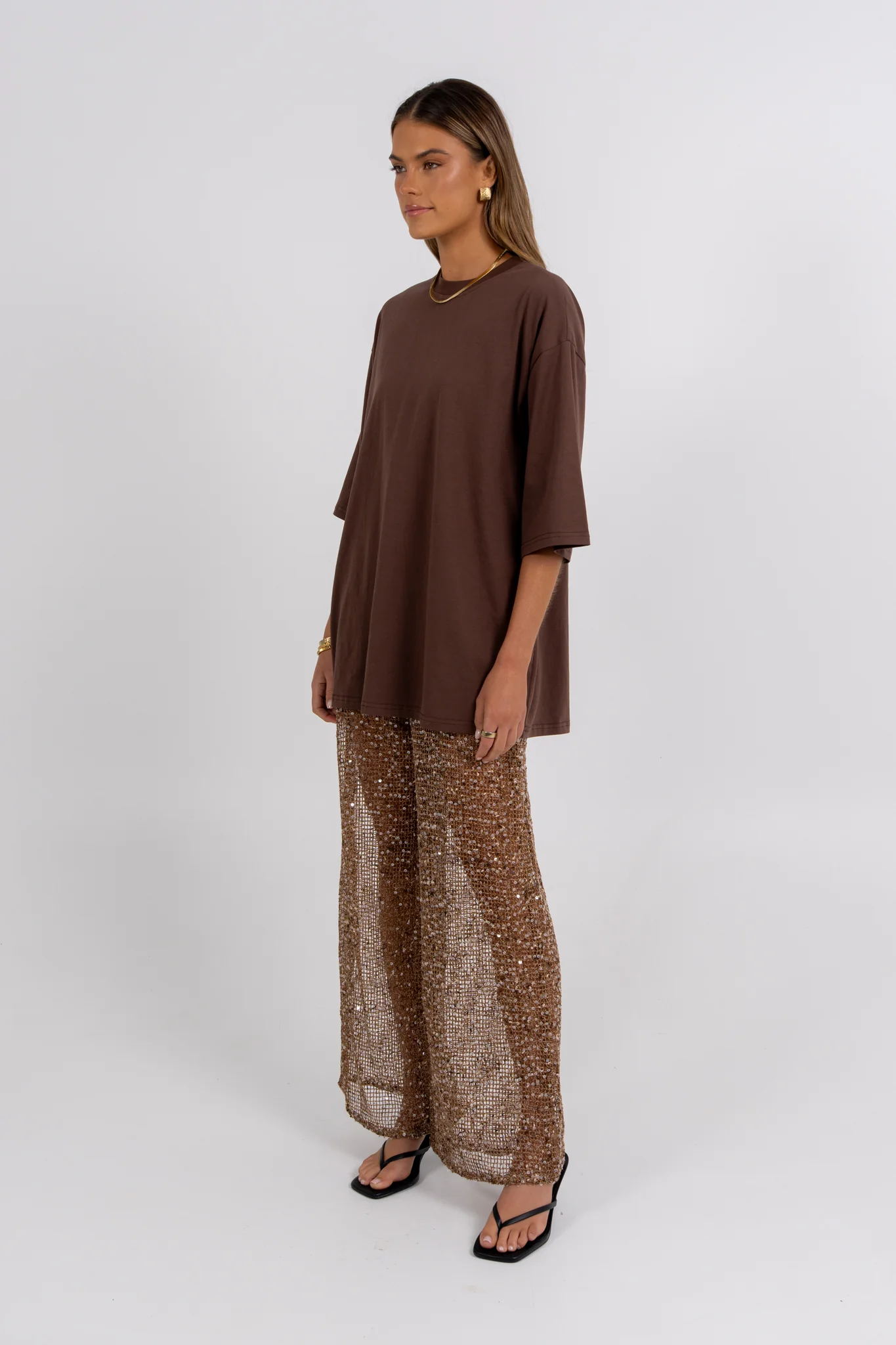 Juno Sequin Pant Mocha - Image 8
