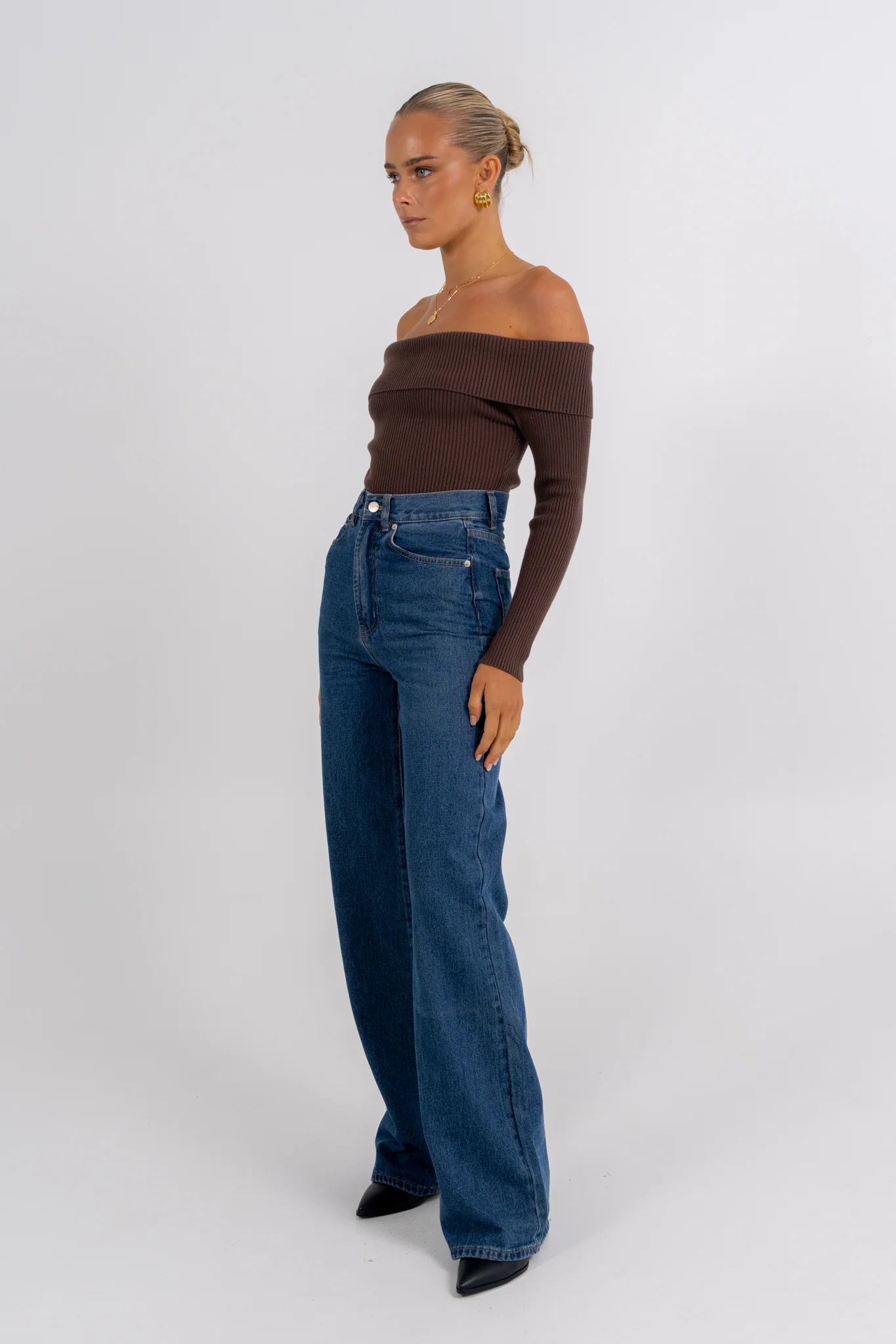 Kahlea Off-the-Shoulder Bodysuit Chocolate - Image 4
