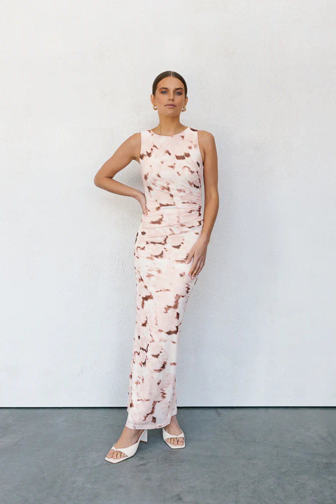 Kayla Maxi Dress Pink Marble - Image 5