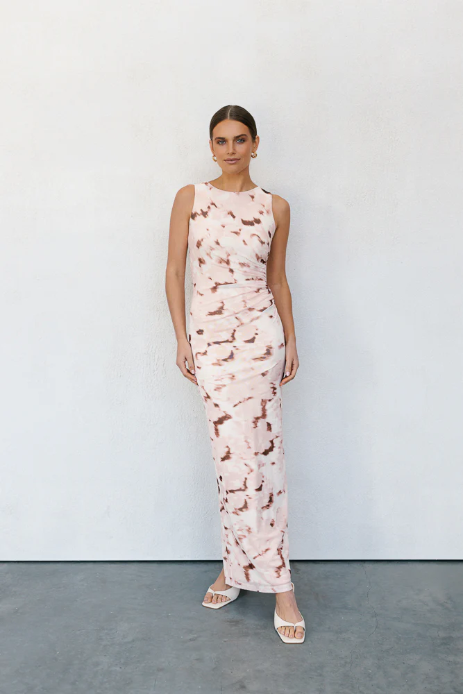 Kayla Maxi Dress Pink Marble - Image 7