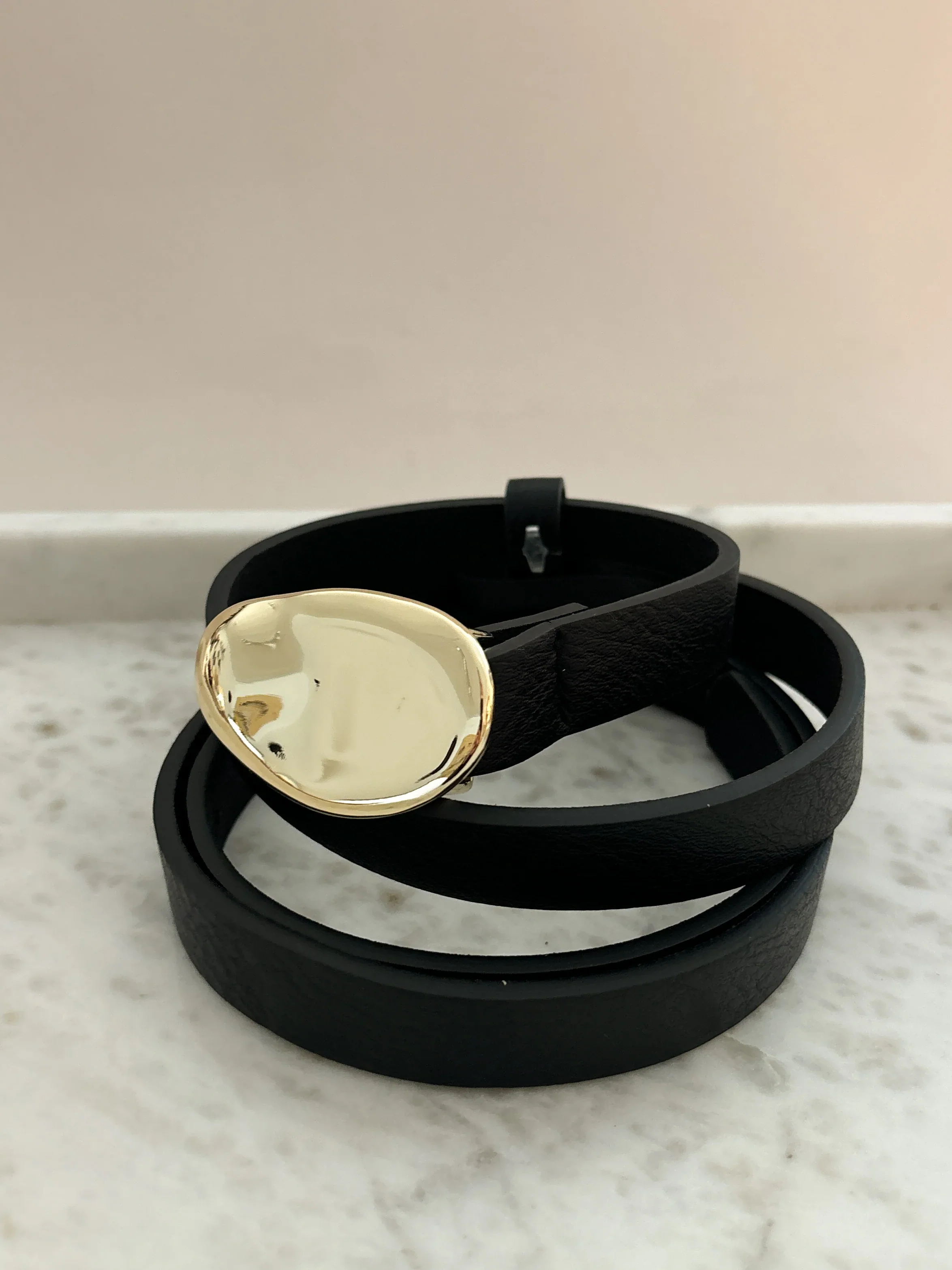 Kayla Pebble Stud Belt Black - Image 3