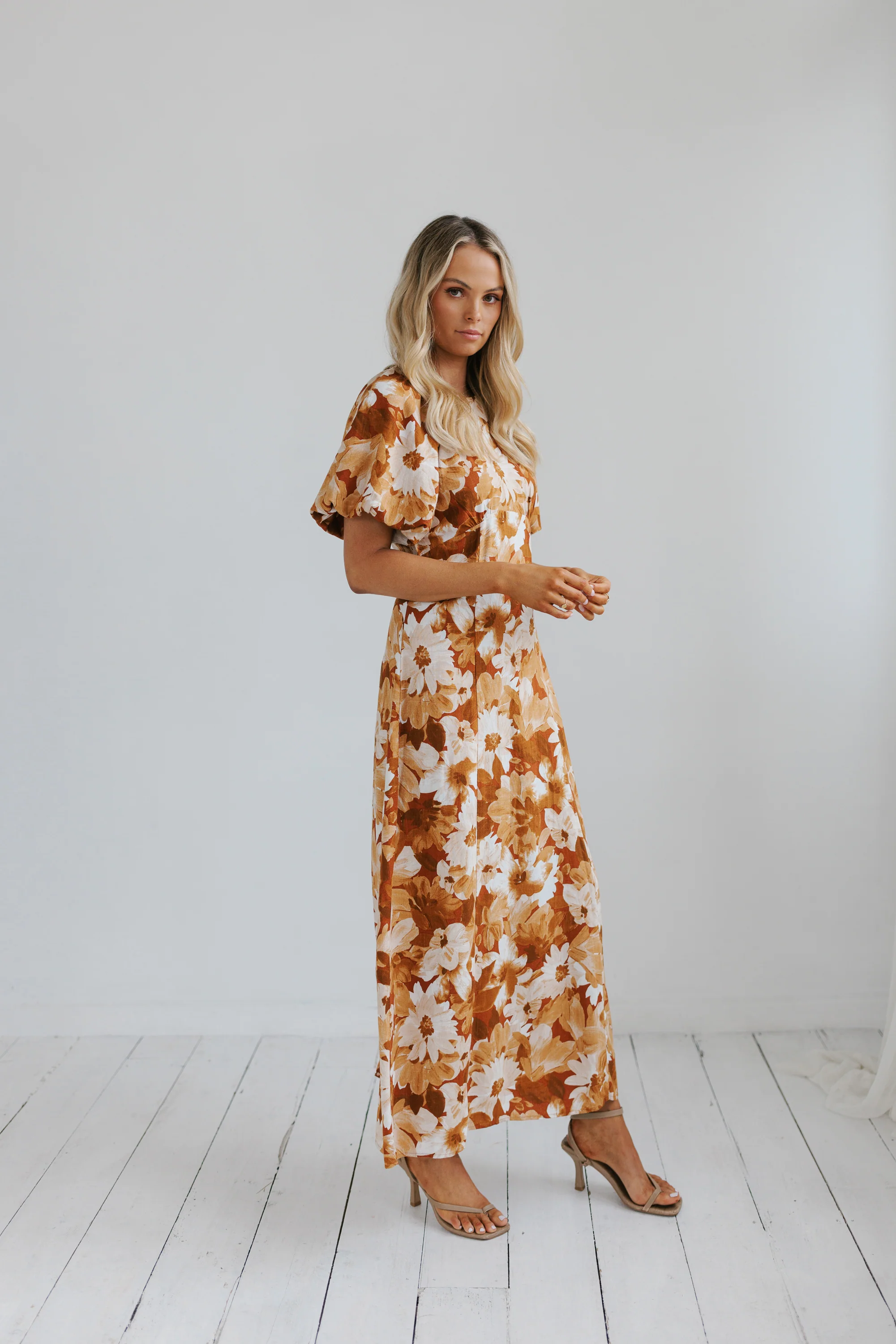 Layne Maxi Dress Rust Floral - Image 19