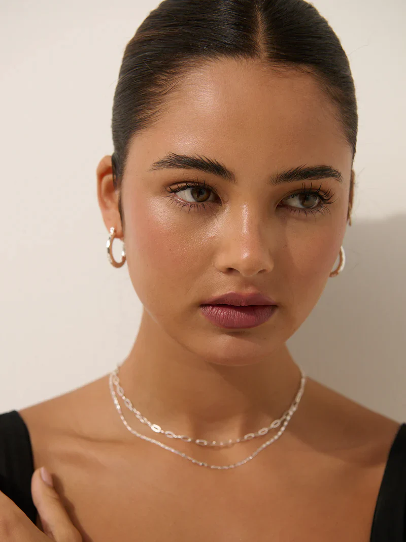 Luna Layered Necklace Silver - Image 6
