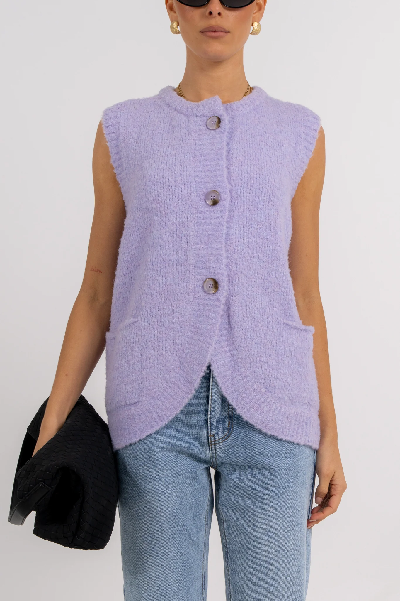 Nadia Knit Vest Lilac Marle - Image 2