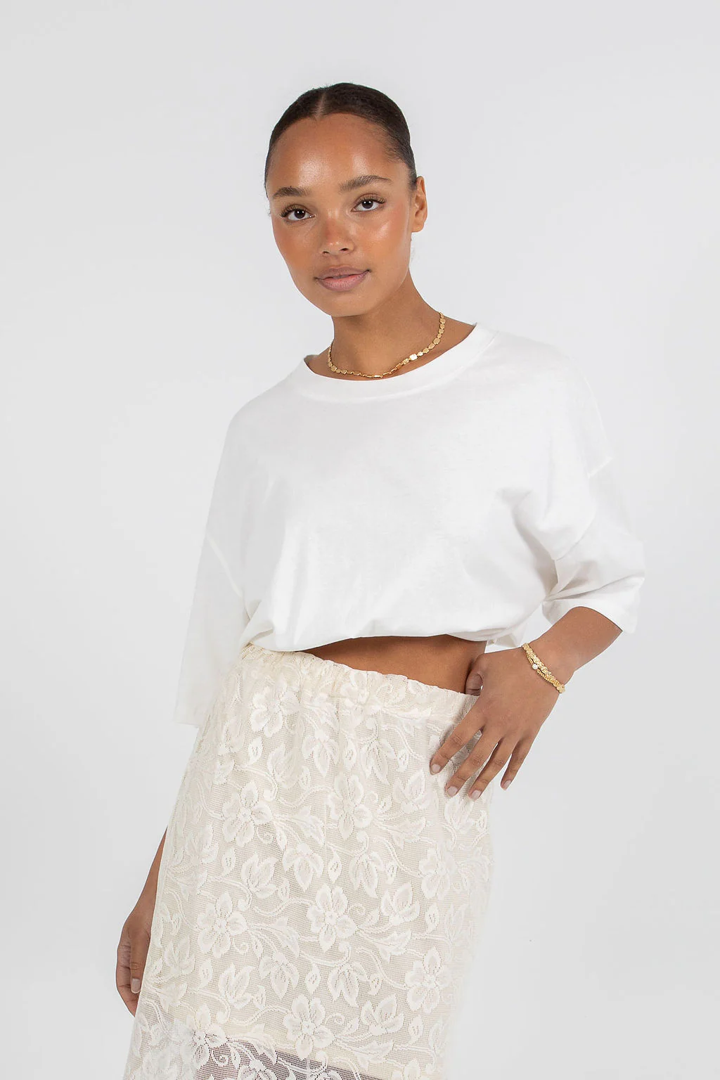 Nelly Lace Skirt Cream - Image 7