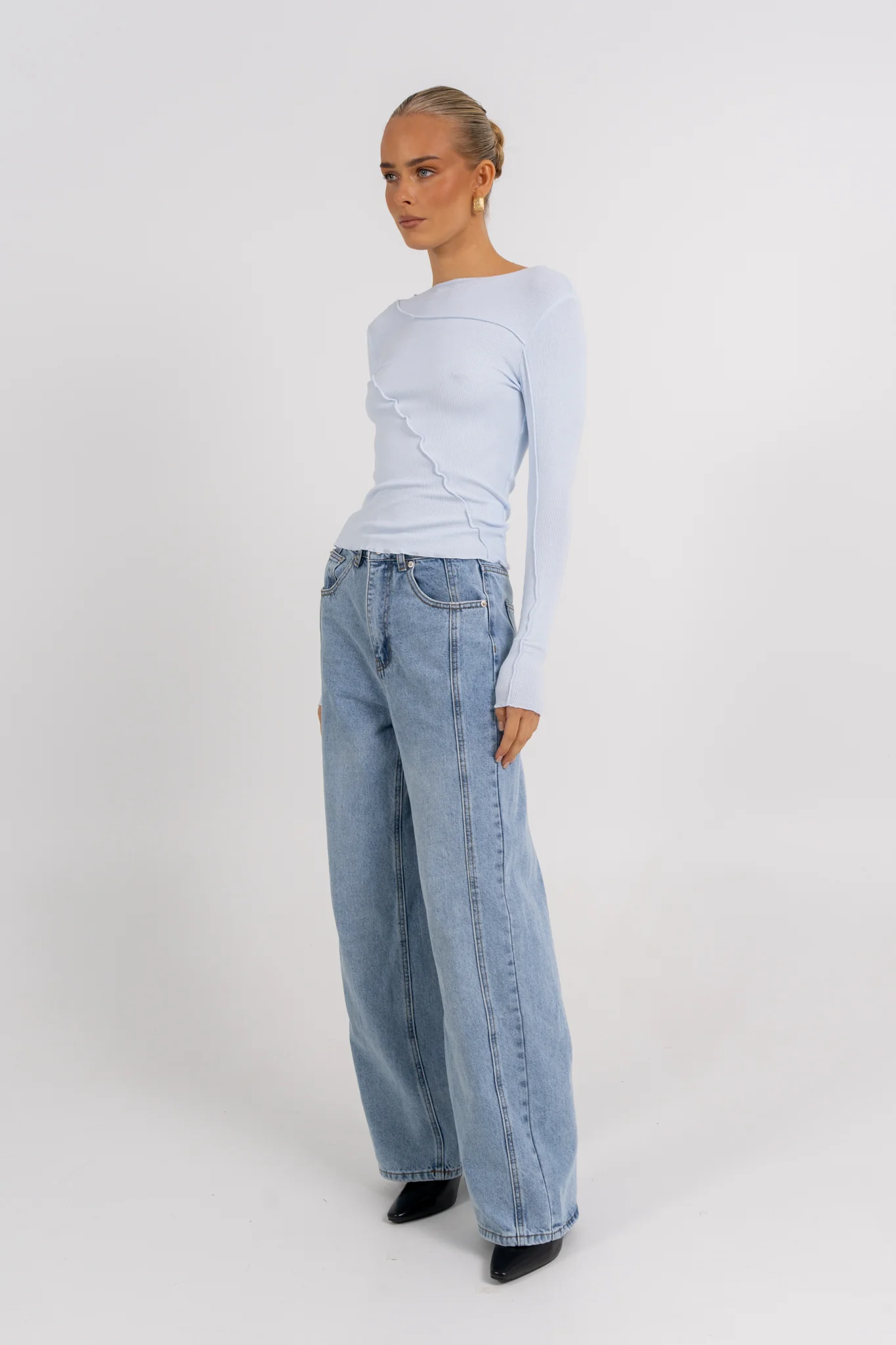 Nicka Long Sleeve Top Blue