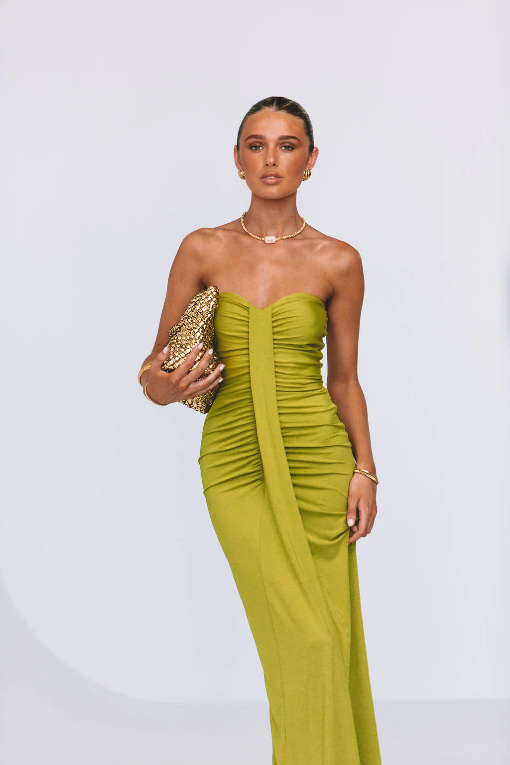 Nicole Maxi Dress Olive - Image 2