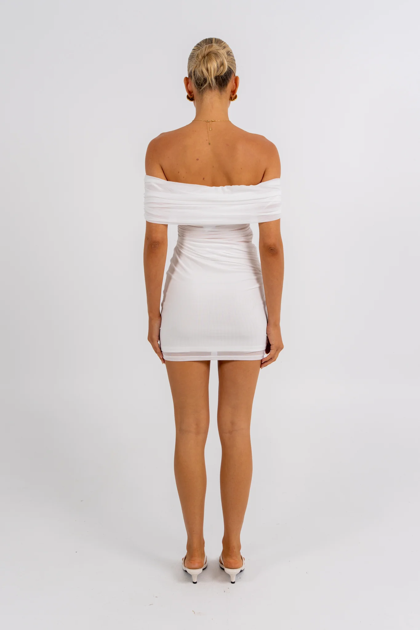 Niya Mini Dress White - Image 3