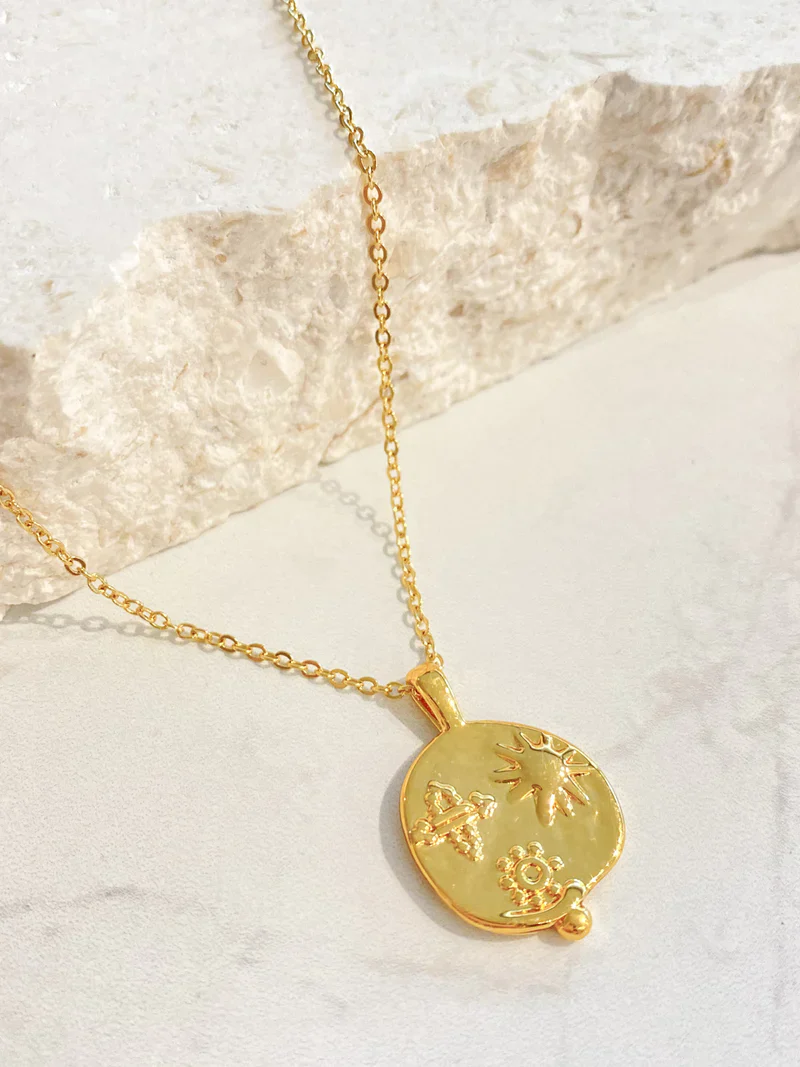 Ocean Coin Necklace Gold - Image 3