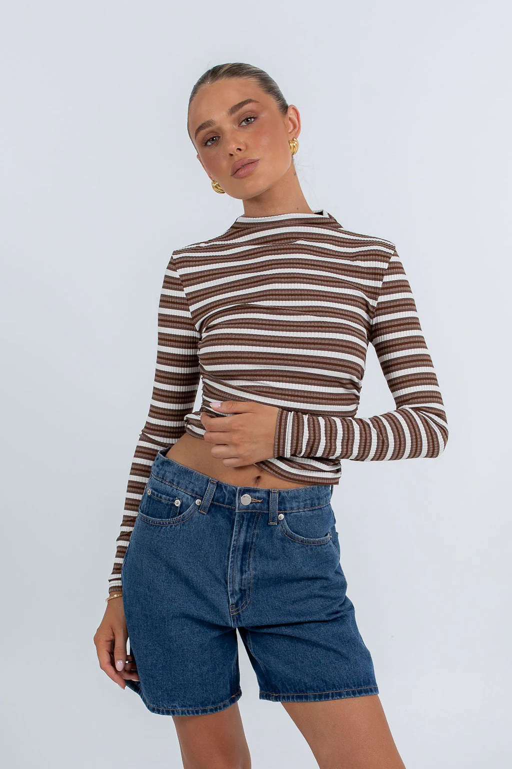 Orlando Top Brown Stripe - Image 9