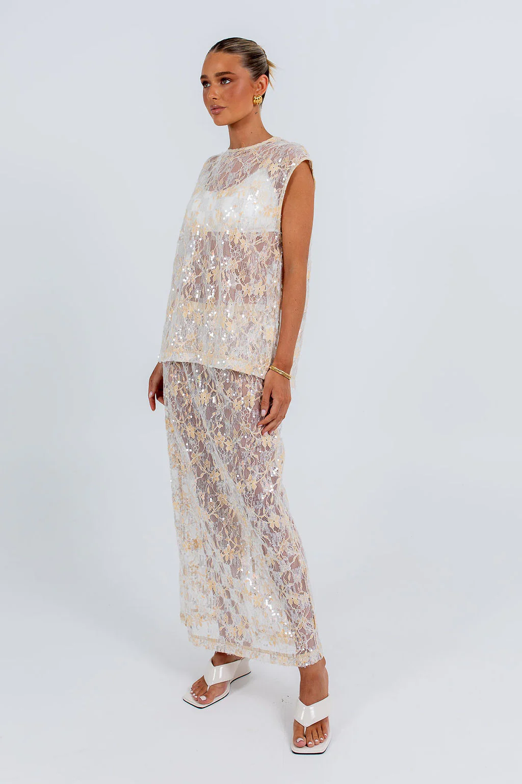 Paige Sequin Top Champagne - Image 8
