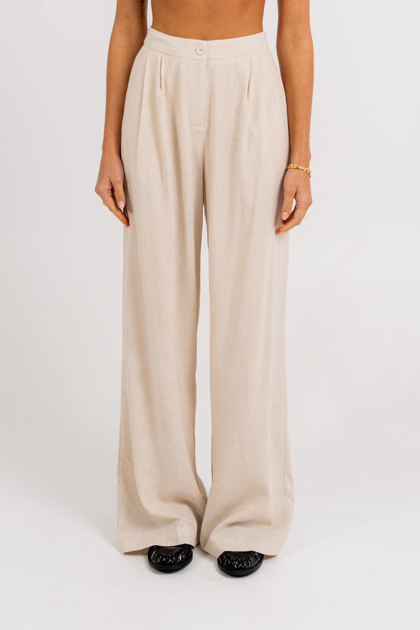 Pazzo Linen Pants Oatmeal - Image 9