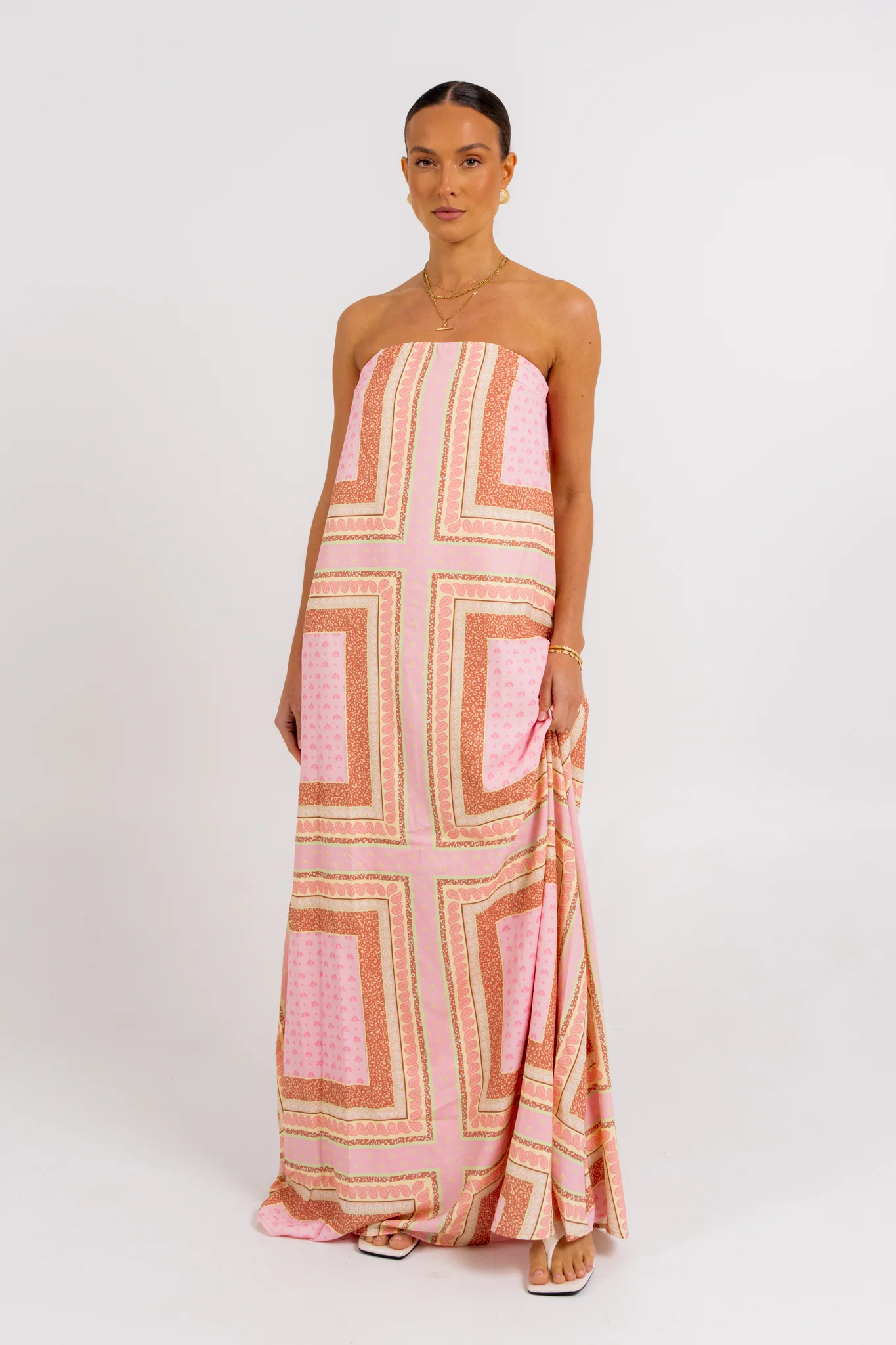 Phoenix Maxi Dress Pink Tile - Image 5