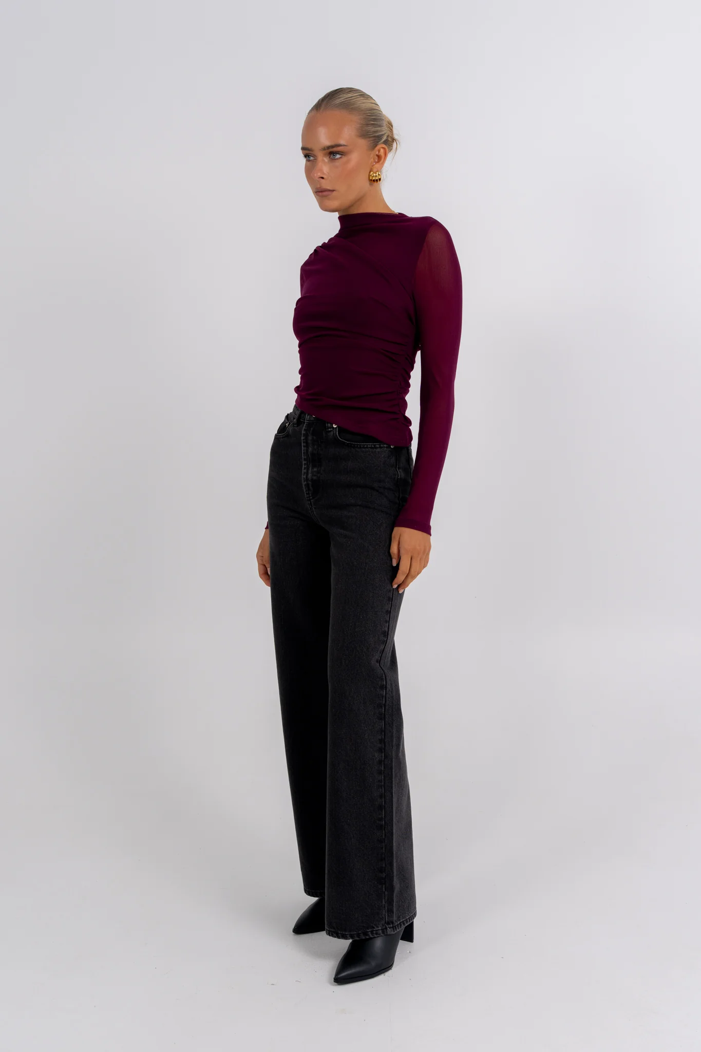 PRE ORDER Dakitah Long Sleeve Top Burgundy - Image 4